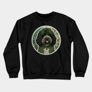 Portuguese Water Dog Camouflage Motif Crewneck Sweatshirt